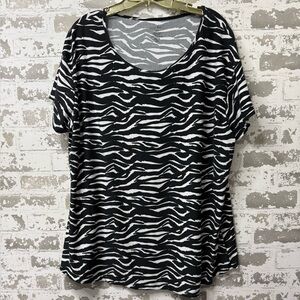 Just Be Black and White Striped Women's Tee